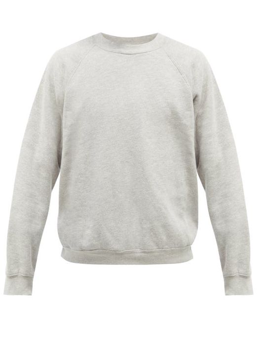 Les Tien - Crew-neck Brushed-back Cotton Sweatshirt - Mens - Grey