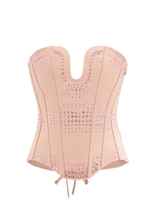 Gucci - Crystal-embellished Silk-faille Corset - Womens - Light Pink