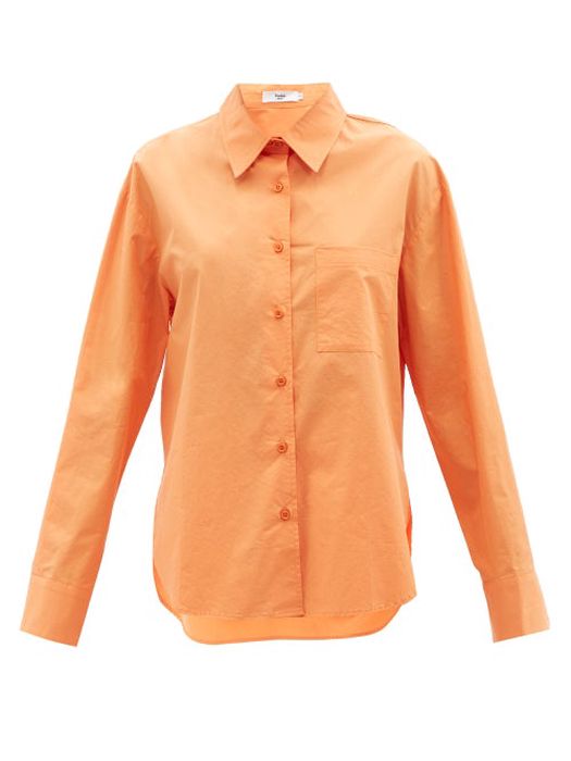 The Frankie Shop - Lui Organic Cotton-poplin Shirt - Womens - Orange