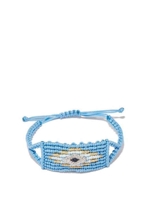 Diane Kordas - Evil Eye Diamond, Sapphire & Cord Bracelet - Womens - Blue Multi