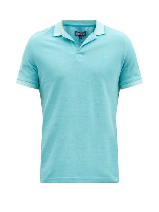Vilebrequin - Logo-embroidered Cotton- Piqué Polo Shirt - Mens - Light Blue