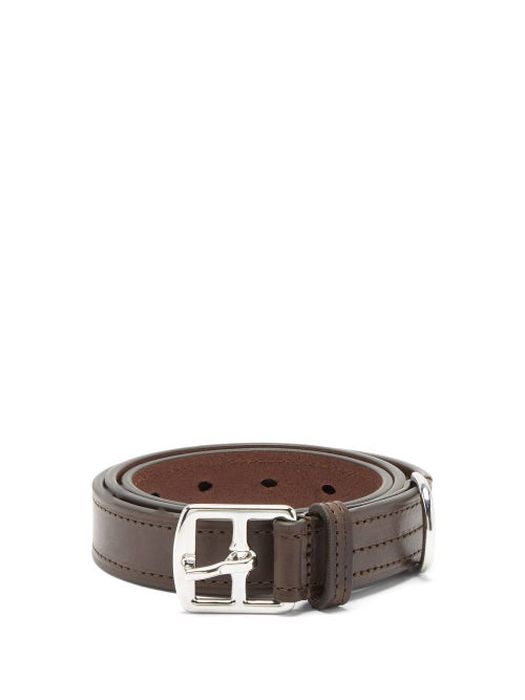 Anderson's - Topstitched Leather Belt - Mens - Brown