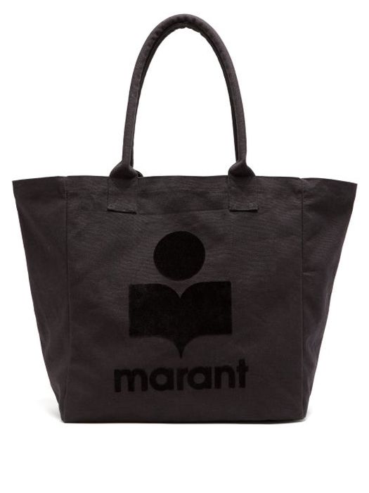 Isabel Marant - Yenky Logo-flocked Cotton-canvas Tote Bag - Womens - Black