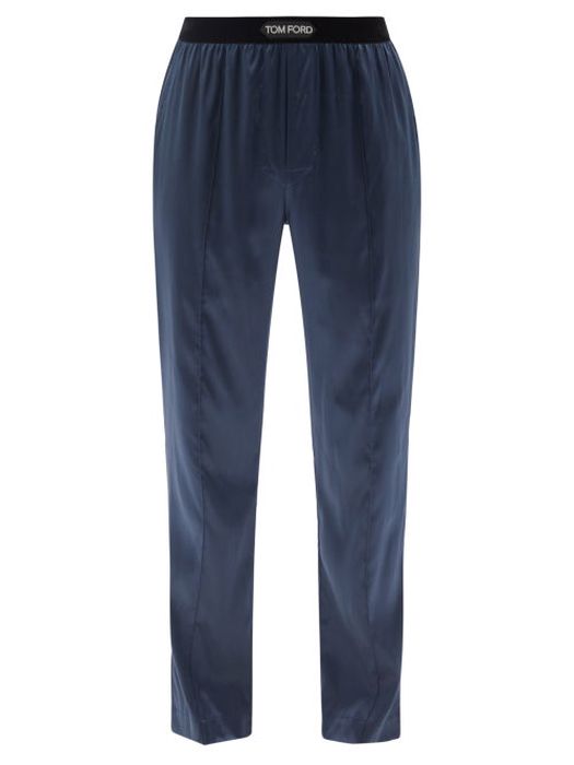 Tom Ford - Silk-blend Pyjama Trousers - Mens - Navy