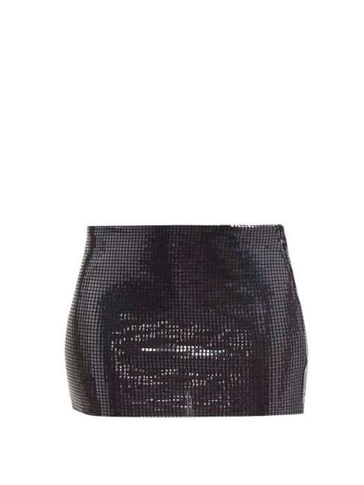 Dodo Bar Or - Lina Sequinned-jersey Mini Skirt - Womens - Black
