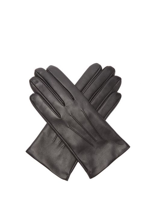 Dents - Bath Cashmere-lined Leather Gloves - Mens - Black
