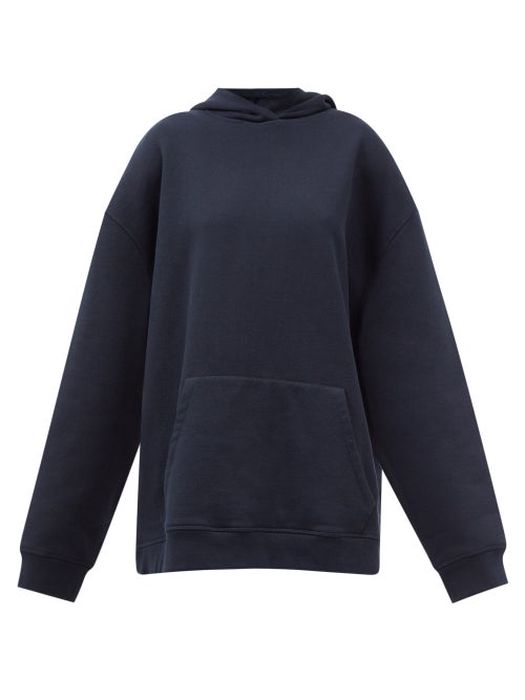 Raey - Recycled Cotton-blend Oversized Hooded Sweatshirt - Womens - Dark Navy