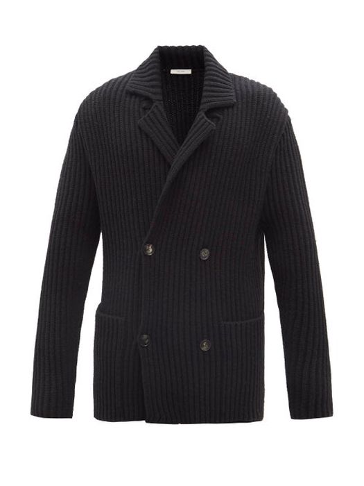 The Row - Delfino Double-breasted Wool-blend Cardigan - Mens - Black