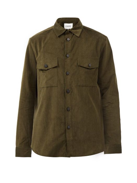Frame - Micro-cord Cotton Jacket - Mens - Dark Green