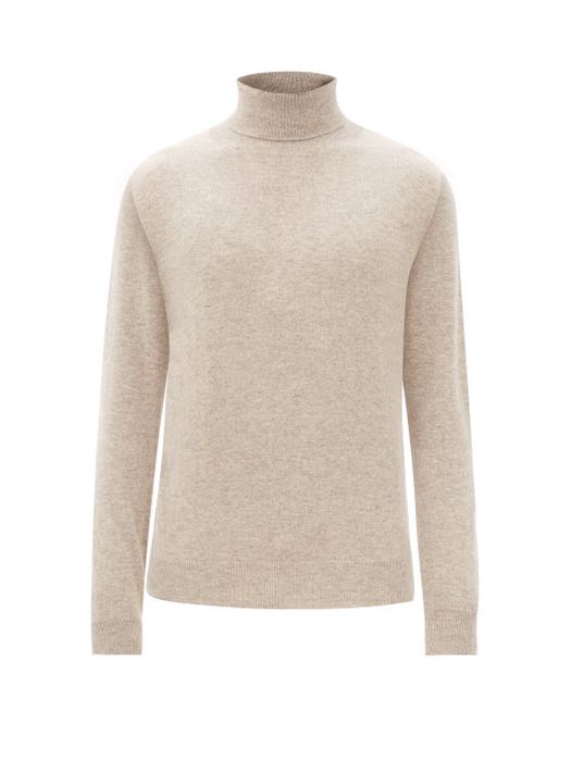 Allude - Roll-neck Cashmere Sweater - Mens - Beige