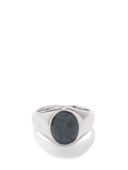 Tom Wood - Marble & Sterling-silver Signet Ring - Mens - Silver