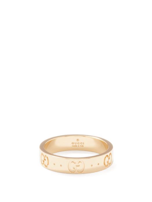 Gucci - Icon Gg-engraved 18kt Gold Ring - Womens - Yellow Gold