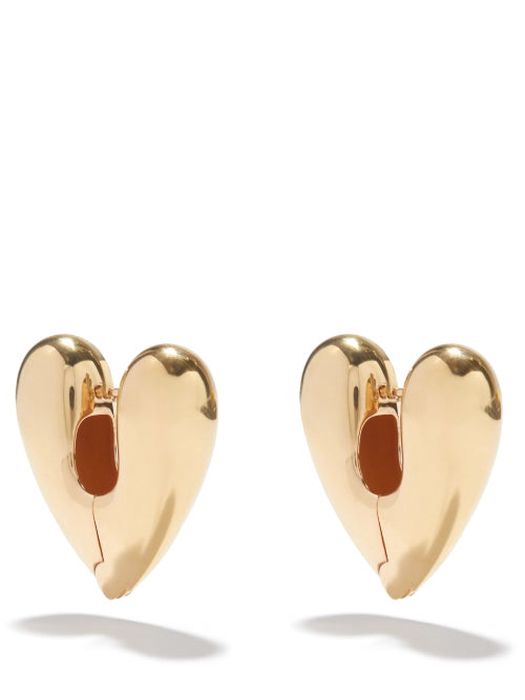 Annika Inez - Heart Large Gold-filled Sterling-silver Earrings - Womens - Gold