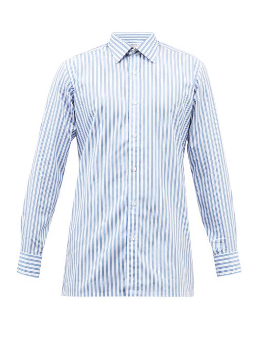 Charvet - Striped Cotton-poplin Shirt - Mens - White Multi