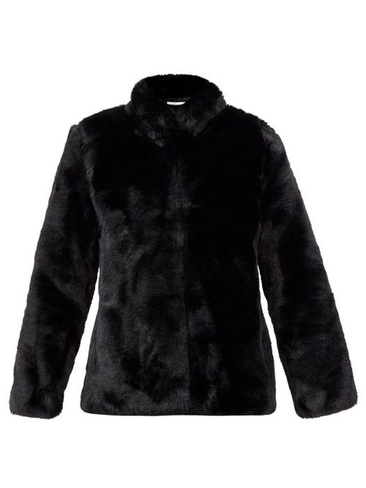 Cefinn - Carly Funnel-neck Faux Fur Jacket - Womens - Black