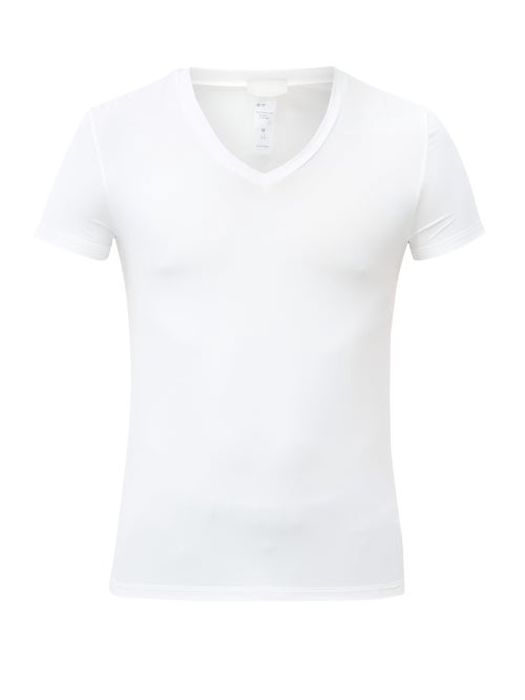 Hanro - V-neck Micro-touch Jersey T-shirt - Mens - White