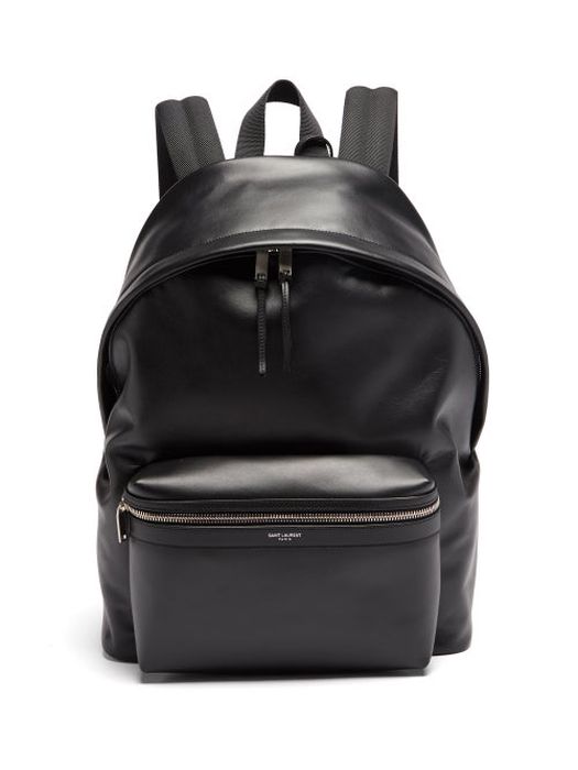 Saint Laurent - City Leather Backpack - Mens - Black