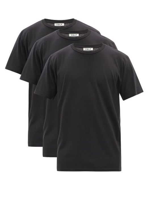 CDLP - Pack Of Three Lyocell-blend Jersey T-shirts - Mens - Black