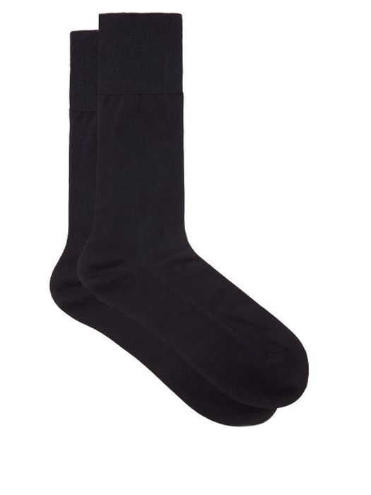Falke - No 4 Silk-blend Socks - Mens - Navy
