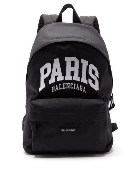 Balenciaga - Explorer Paris-logo Nylon Backpack - Mens - Black