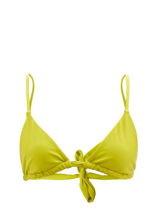 Casa Raki - Cindy Recycled-fibre Jersey Bikini Top - Womens - Green