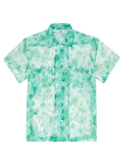 Bode - Floral-print Sheer Silk Shirt - Womens - Green Print