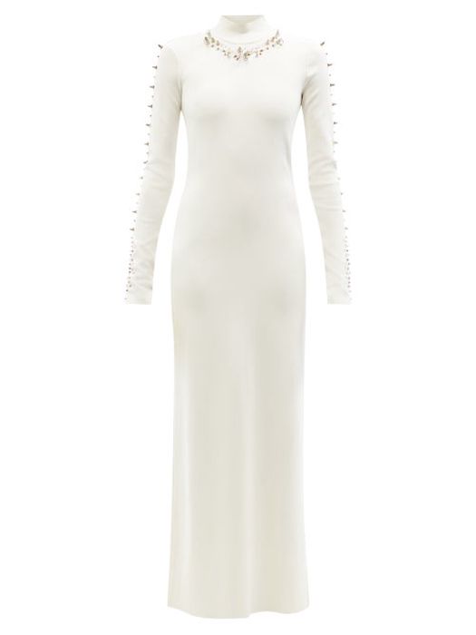 Givenchy - Hardware-embellished Jersey Maxi Dress - Womens - White