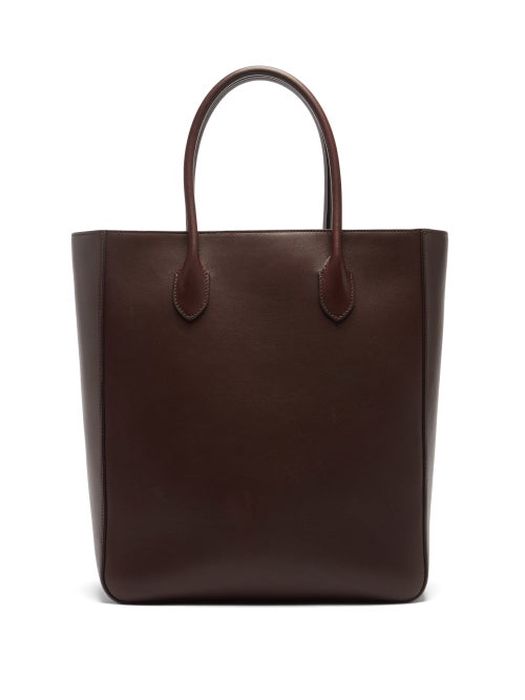 The Row - Day Luxe Leather Tote Bag - Womens - Burgundy