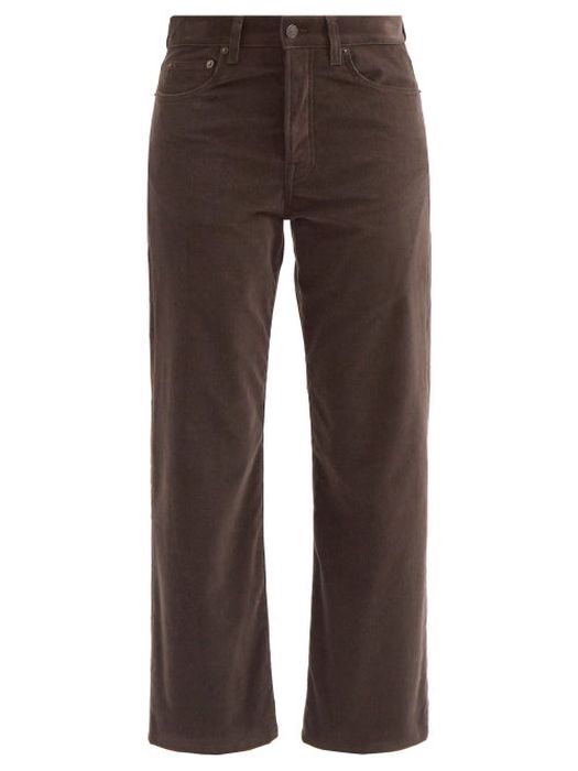 The Row - Montero Cropped Cotton-blend Straight-leg Trousers - Womens - Brown