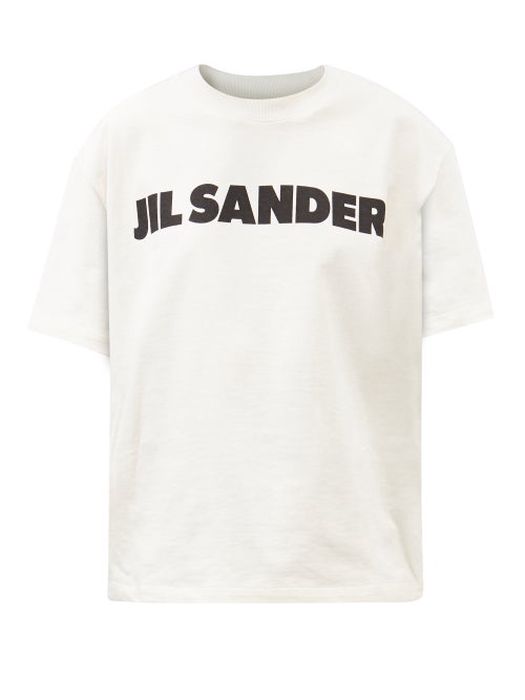 Jil Sander - Logo-print Cotton-jersey T-shirt - Womens - Ivory