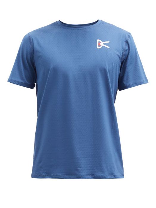 District Vision - Air Wear Logo-print T-shirt - Mens - Blue
