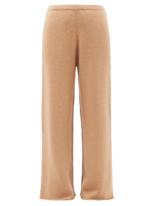 Raey - Wide-leg Knitted Responsible Cashmere Trousers - Womens - Beige