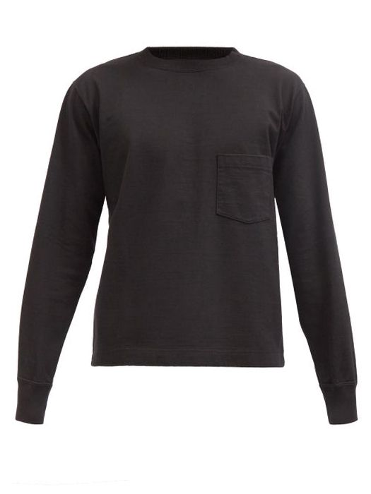 Snow Peak - Patch-pocket Cotton-jersey Long-sleeved T-shirt - Mens - Black