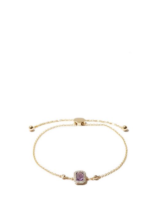 Anissa Kermiche - February Diamond, Amethyst & 14kt Gold Bracelet - Womens - Purple