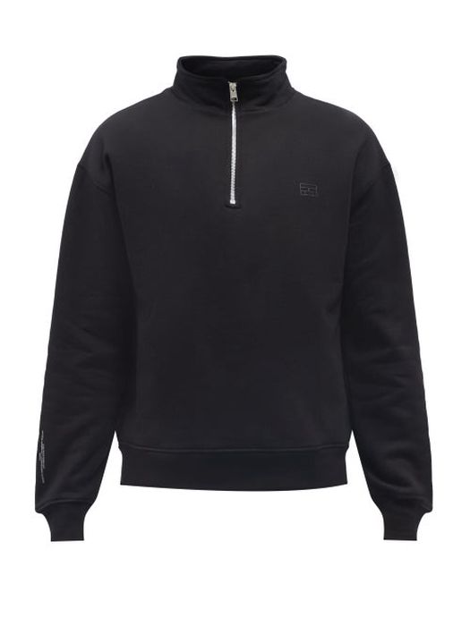 Frame - The Essential Quarter-zip Fleece Sweatshirt - Mens - Black
