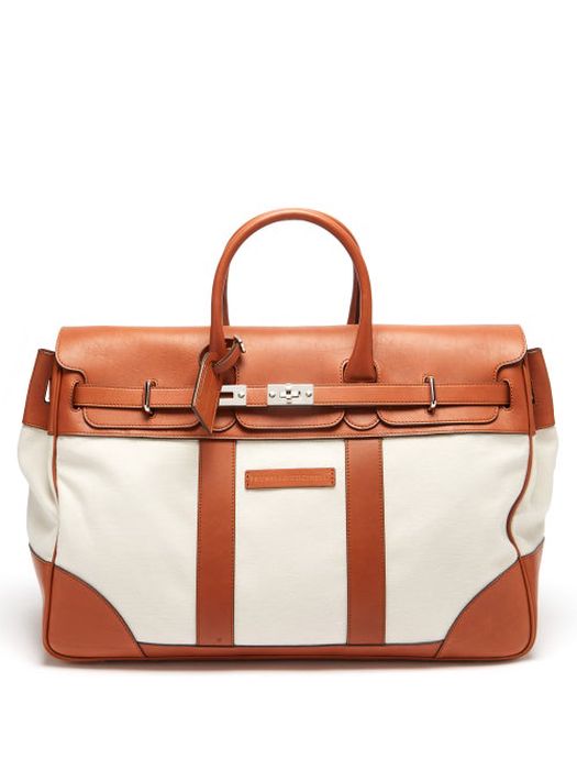 Brunello Cucinelli - Canvas And Leather Holdall - Mens - Cream