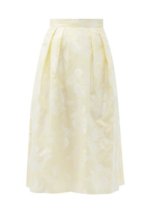 Erdem - Reed A-line Floral Fil-coupé Skirt - Womens - Ivory
