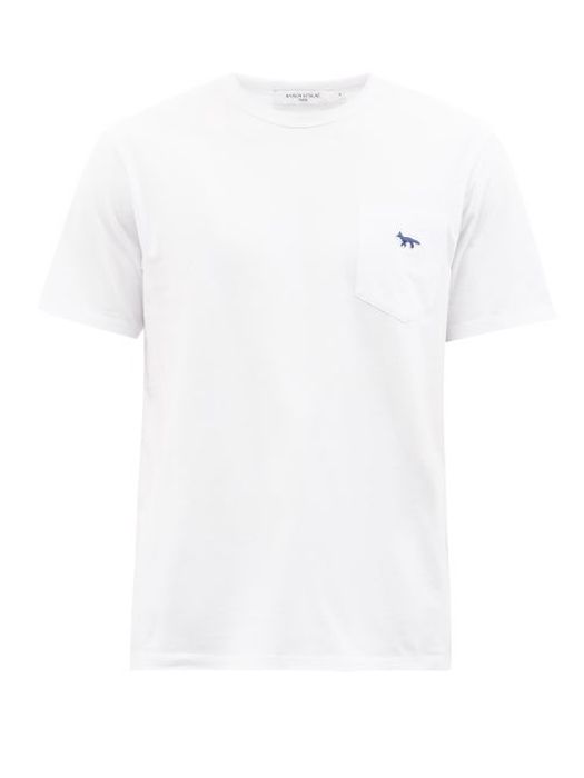 Maison Kitsuné - Fox-patch Cotton-jersey T-shirt - Mens - White