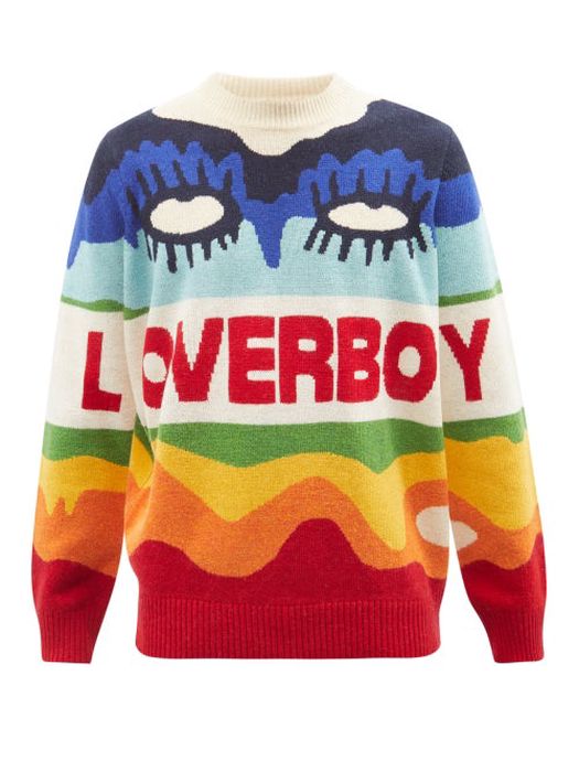 Charles Jeffrey Loverboy - Logo-jacquard Wool-blend Sweater - Mens - Multi