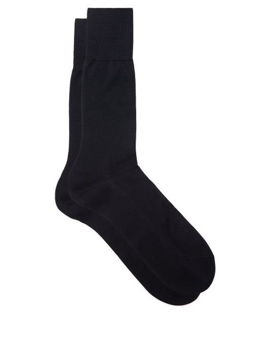 Falke - No. 9 Fil D´écosse Cotton-blend Socks - Mens - Navy