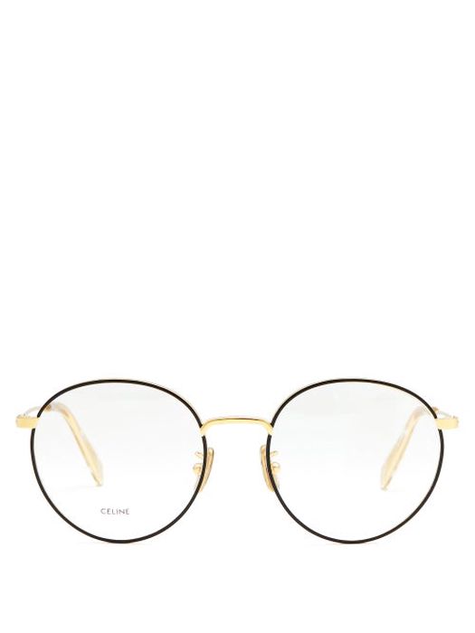 Celine Eyewear - Round Metal Glasses - Mens - Gold