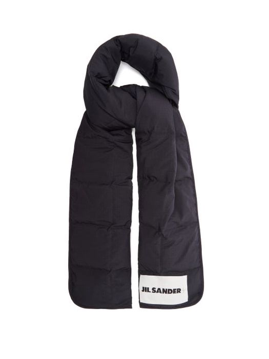 Jil Sander - Logo-patch Quilted Ripstop Scarf - Mens - Navy