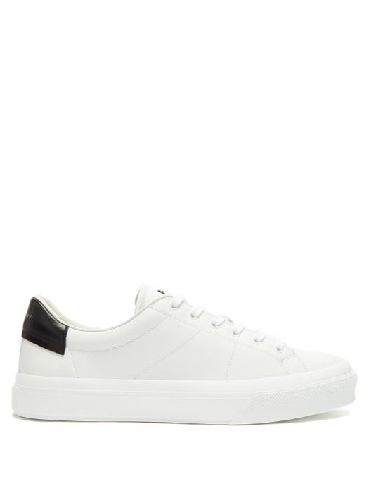 Givenchy - City Court Logo-print Grained-leather Trainers - Mens - White Black