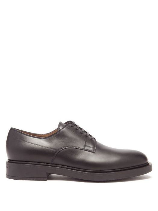 Gianvito Rossi - William Leather Derby Shoes - Mens - Black