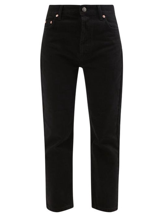 Raey - Crop Organic-cotton Straight Leg Jeans - Womens - Black