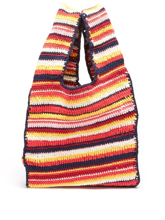 Alanui - Beach Break Striped Cotton-crochet Tote Bag - Womens - Multi