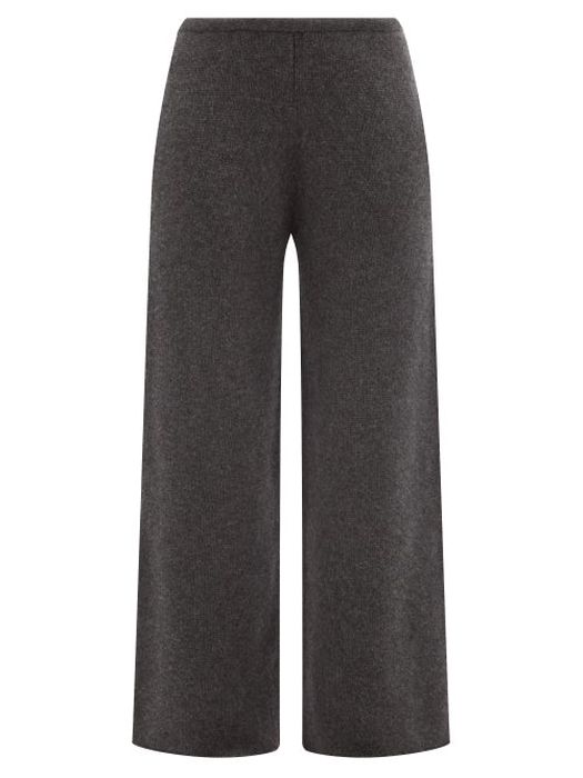Raey - Wide-leg Knitted Responsible Cashmere Trousers - Womens - Charcoal