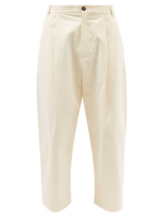 Studio Nicholson - Sorte Pleated Cotton-twill Wide-leg Trousers - Mens - Cream