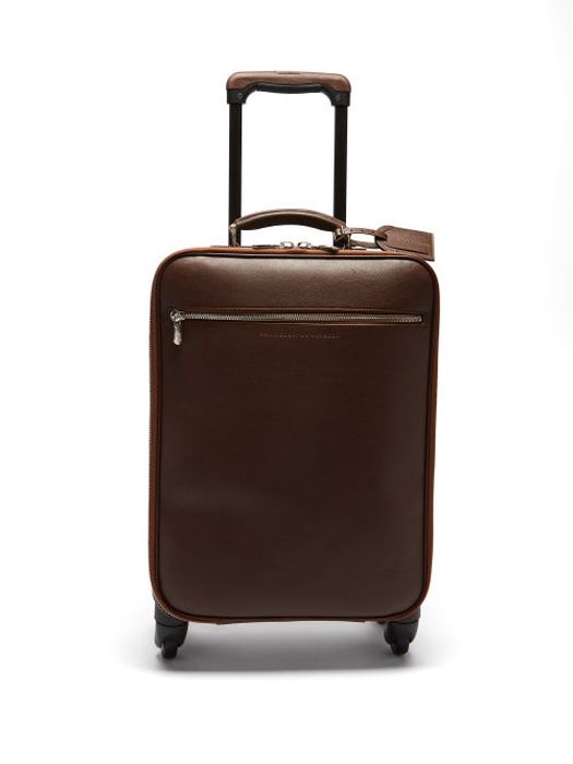 Brunello Cucinelli - Leather Check-in Suitcase - Mens - Brown