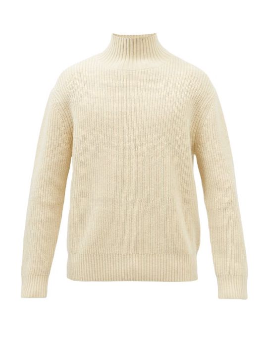 Frame - High-neck Wool Sweater - Mens - Cream